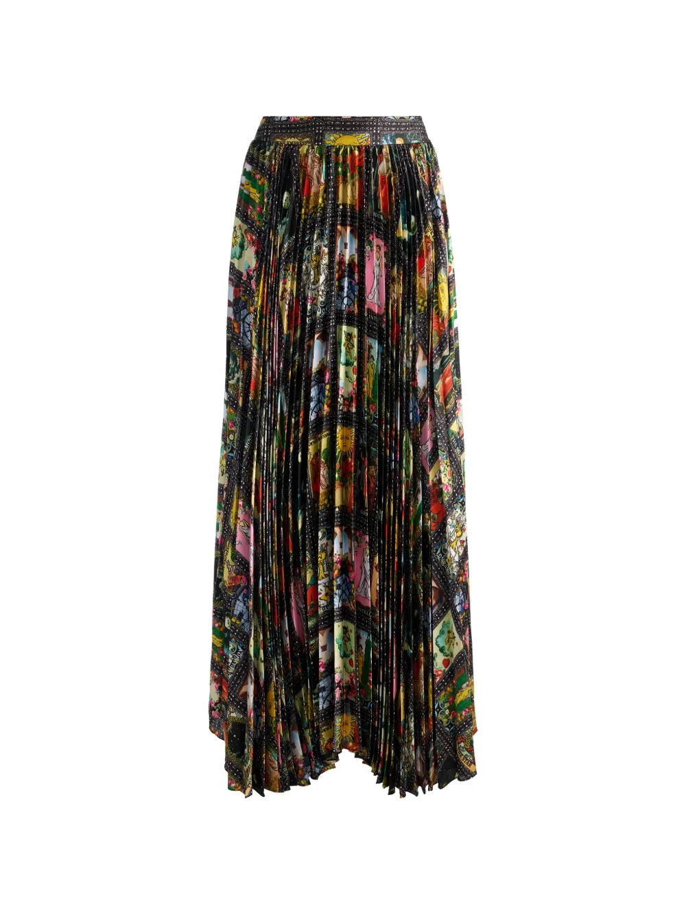 alice + olivia Katz pleated printed maxi skirt - Nero