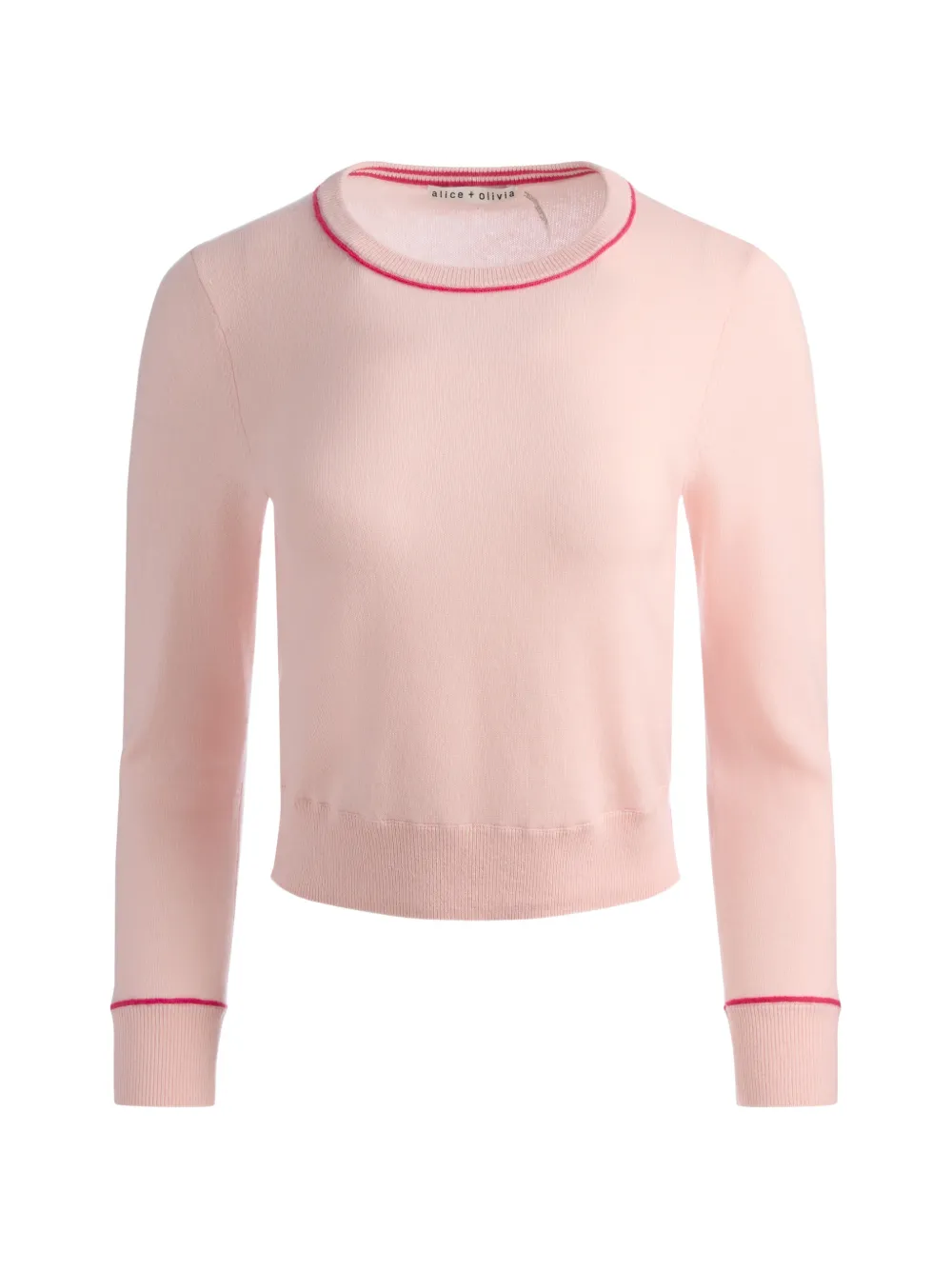 alice + olivia Coralann tipping crew-neck sweater - Rosa