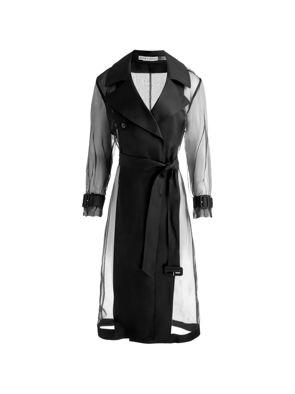 alice + olivia Silvia sheer trench coat - Nero