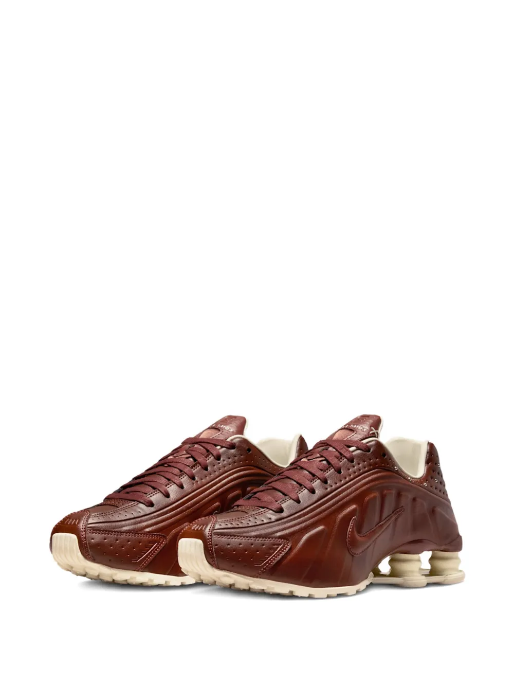 Nike Shox R4 geperforeerde sneakers Bruin