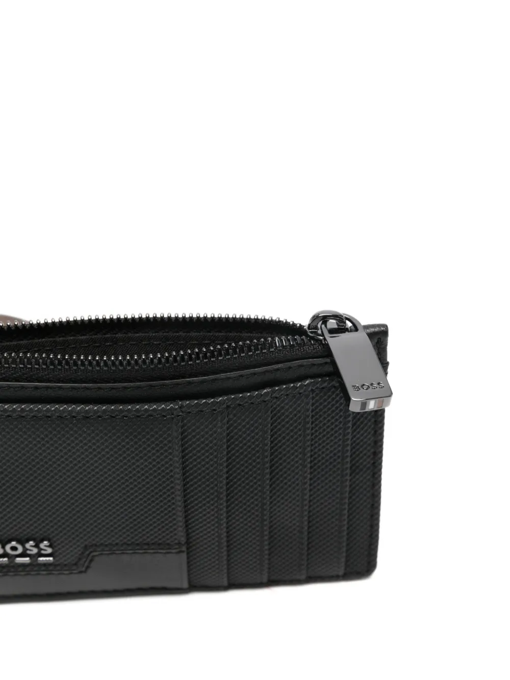 Boss Zip Logo-plaque Cardholder - Black 