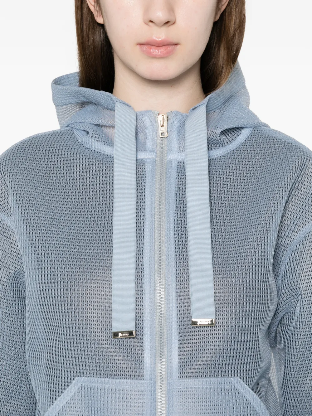 Herno Semi-doorzichtig jack met capuchon Blauw