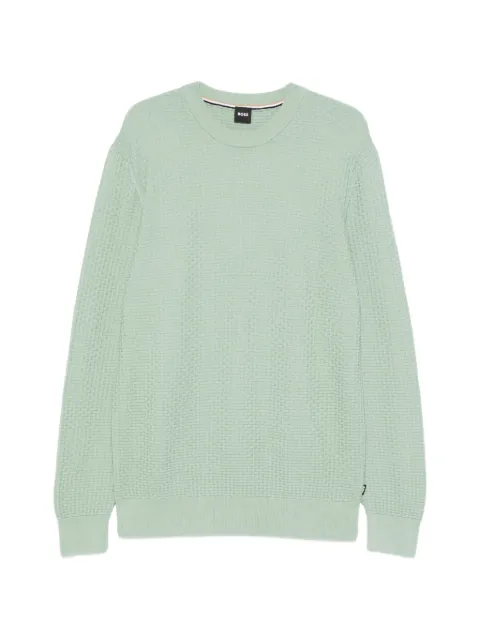 BOSS textured crew neck sweater