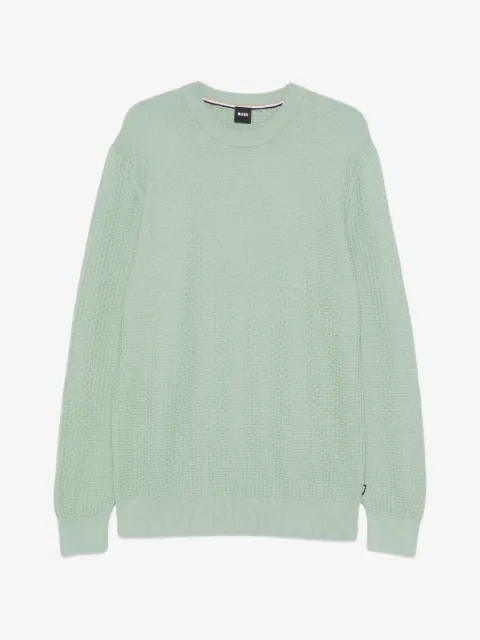 BOSS textured crew neck sweater