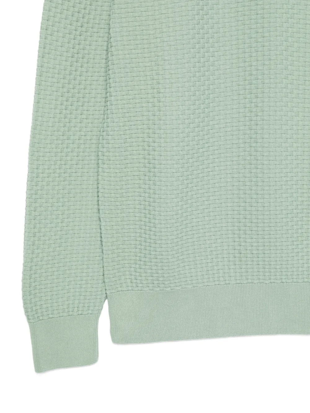  Boss Textured Crew Neck Sweater - Green 