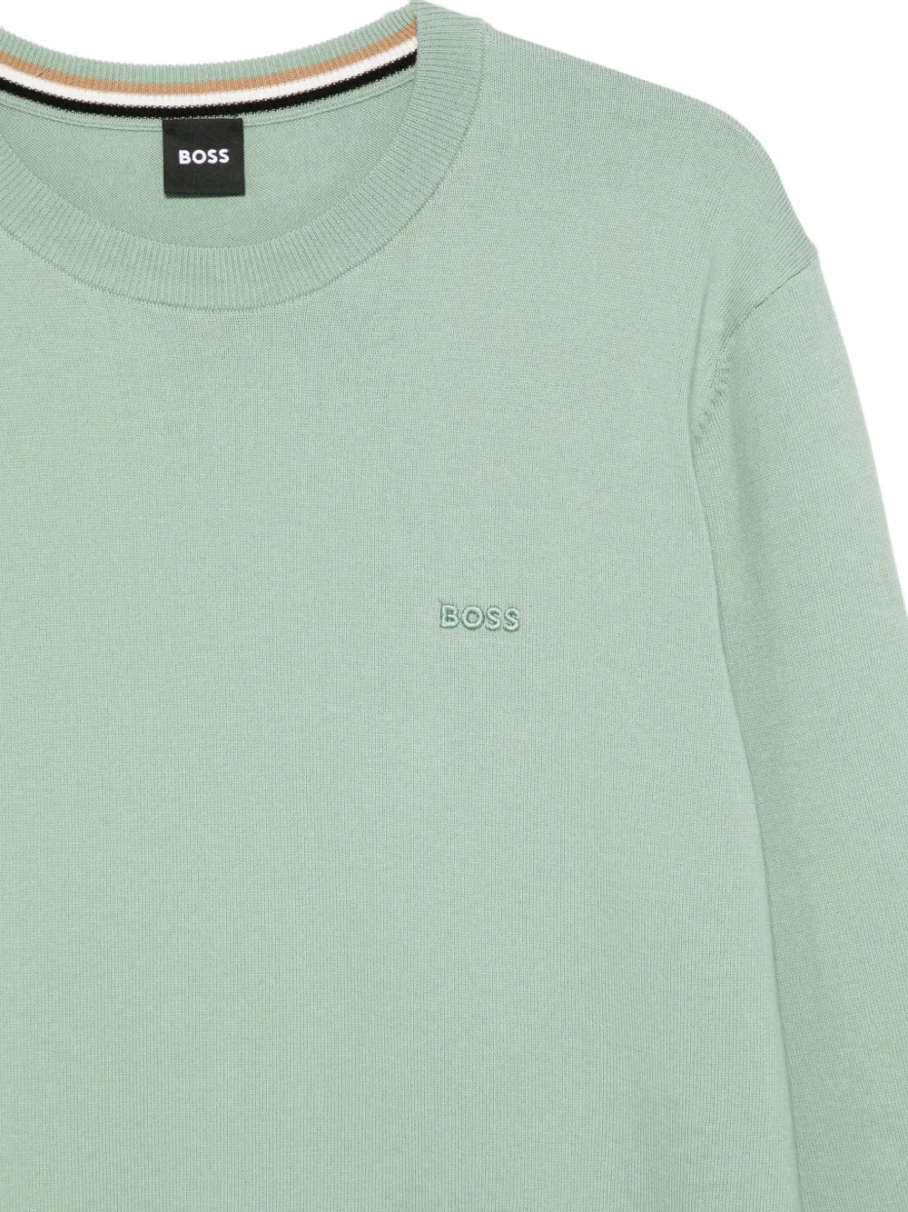 BOSS Sweater met borduurwerk Groen