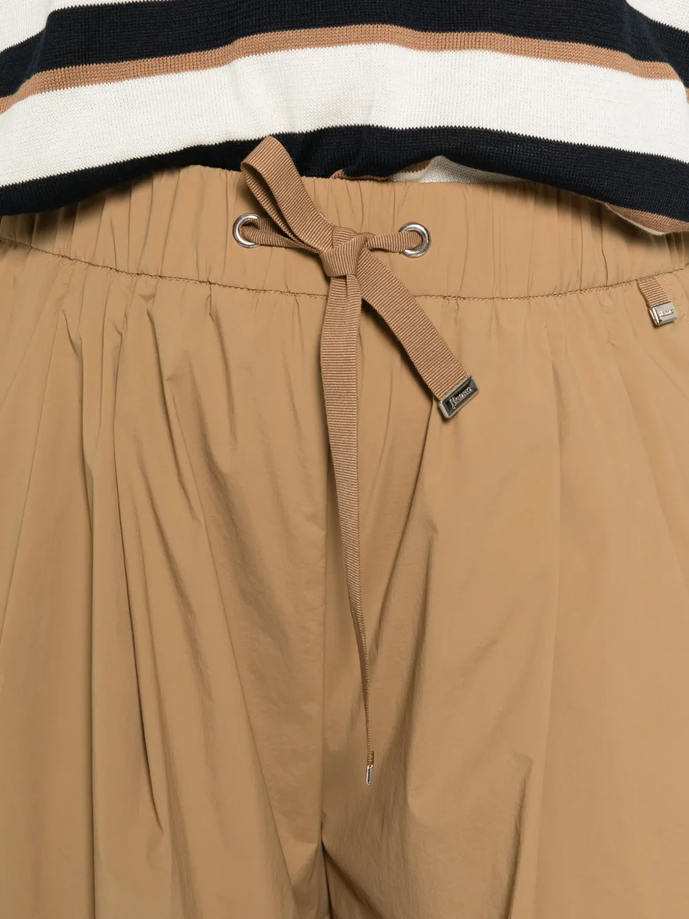 Herno Palazzo broek met trekkoord en plooien Bruin