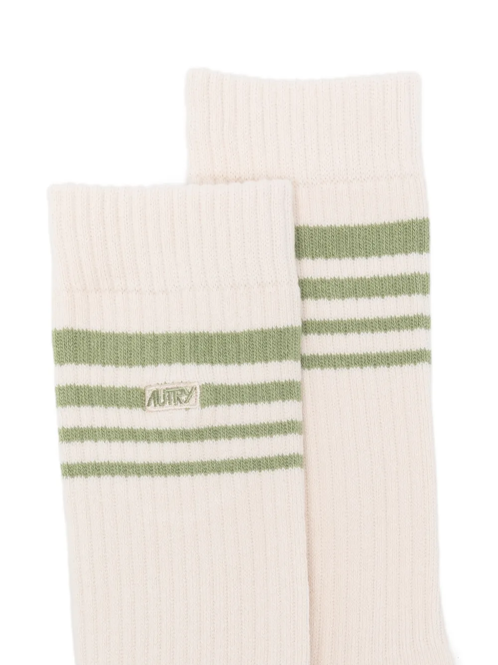  Autry Chaussettes à Détails Rayés - Tons Neutres 