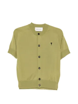AMI Paris Button short-sleeve Cardigan | Green | FARFETCH HK
