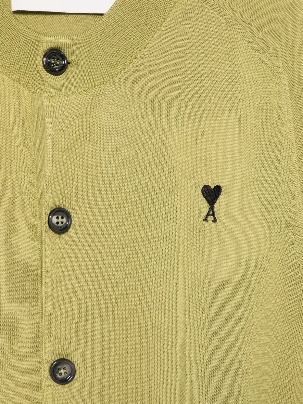  Ami Paris Button Short-sleeve Cardigan - Green 