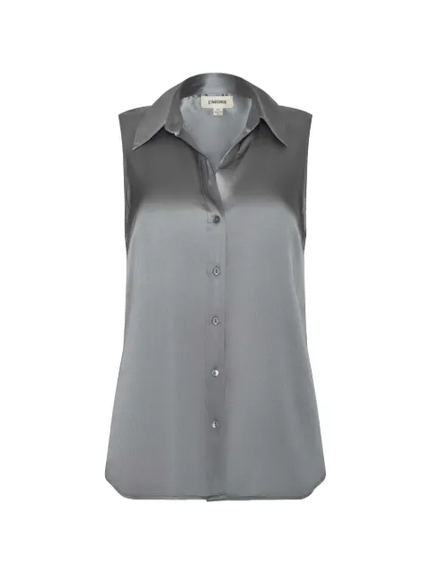 L'Agence collared sleeveless blouse