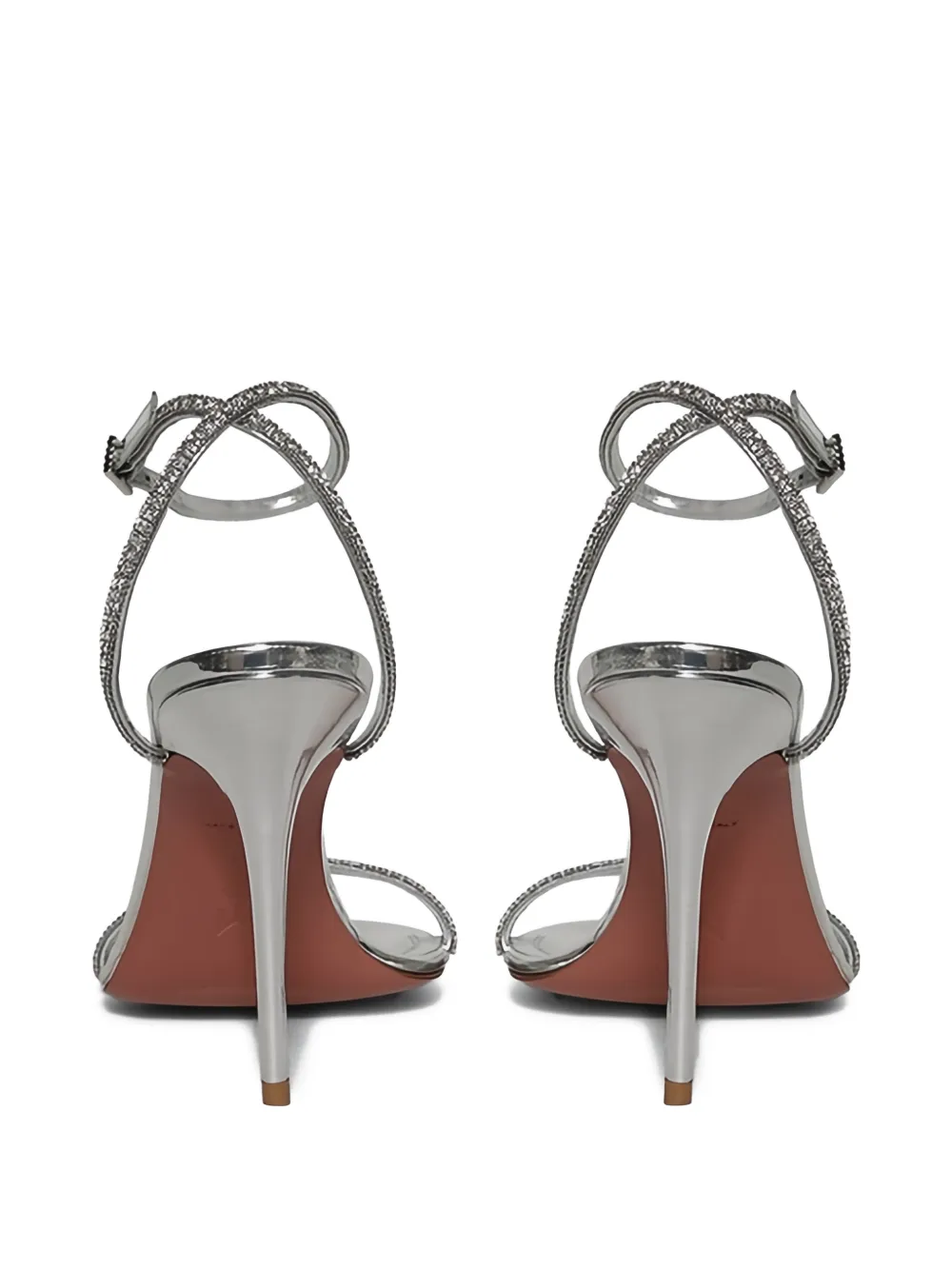 Amina Muaddi diamante sandals Zilver