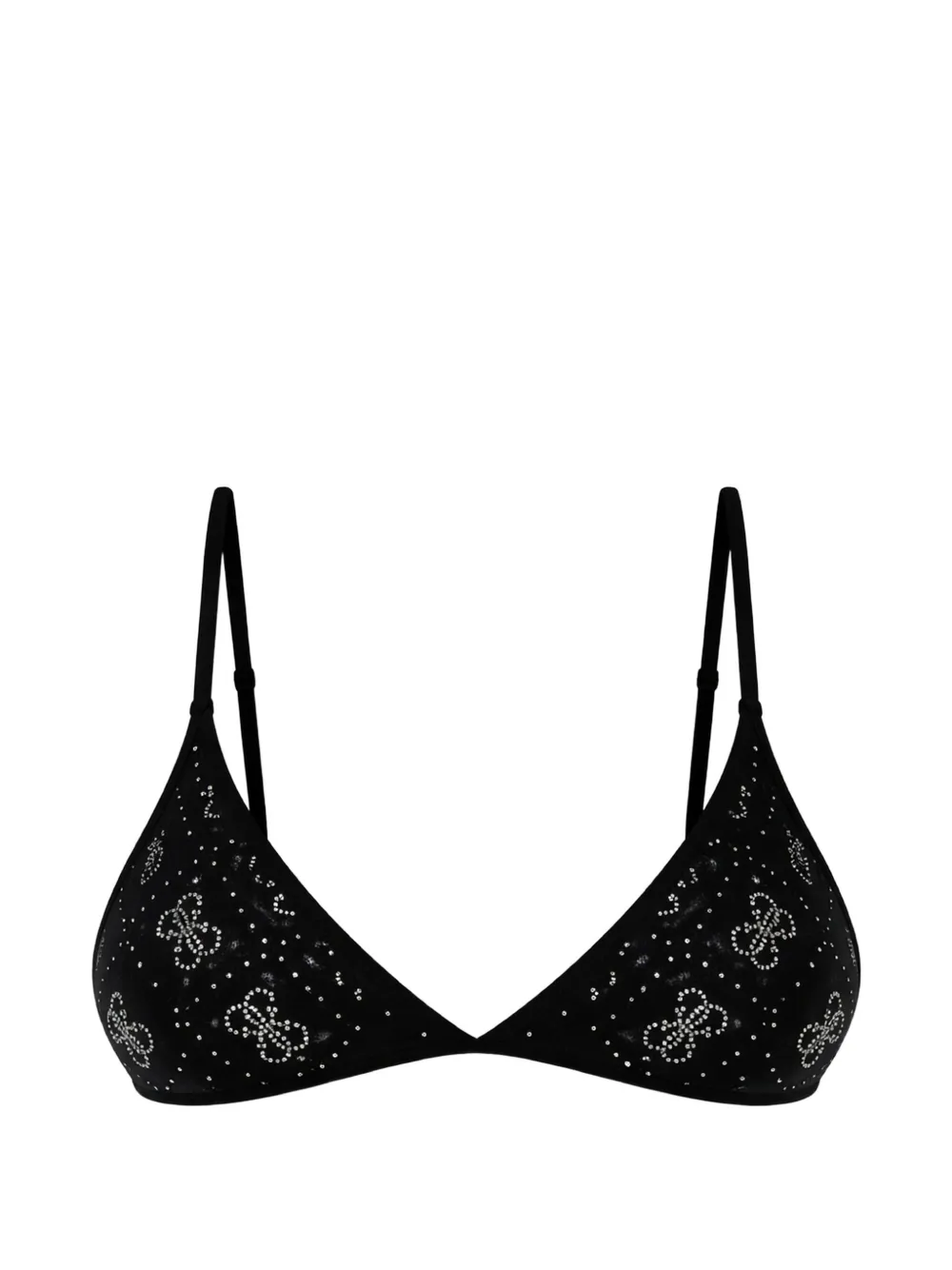 GUESS USA embellishment triangle bra - Nero