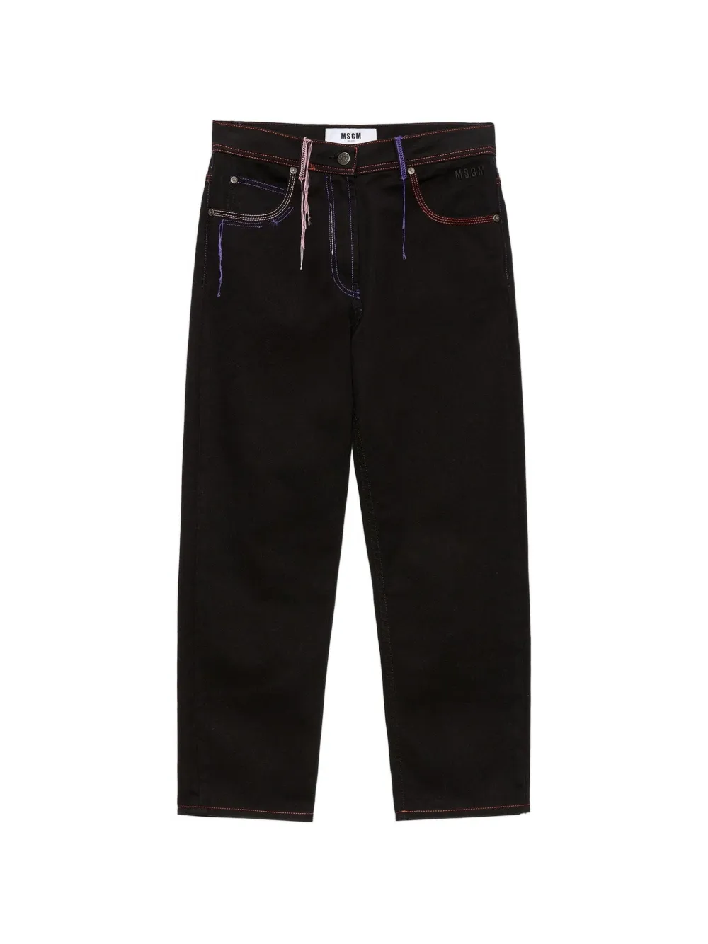 MSGM contrast-stitch trousers - Nero