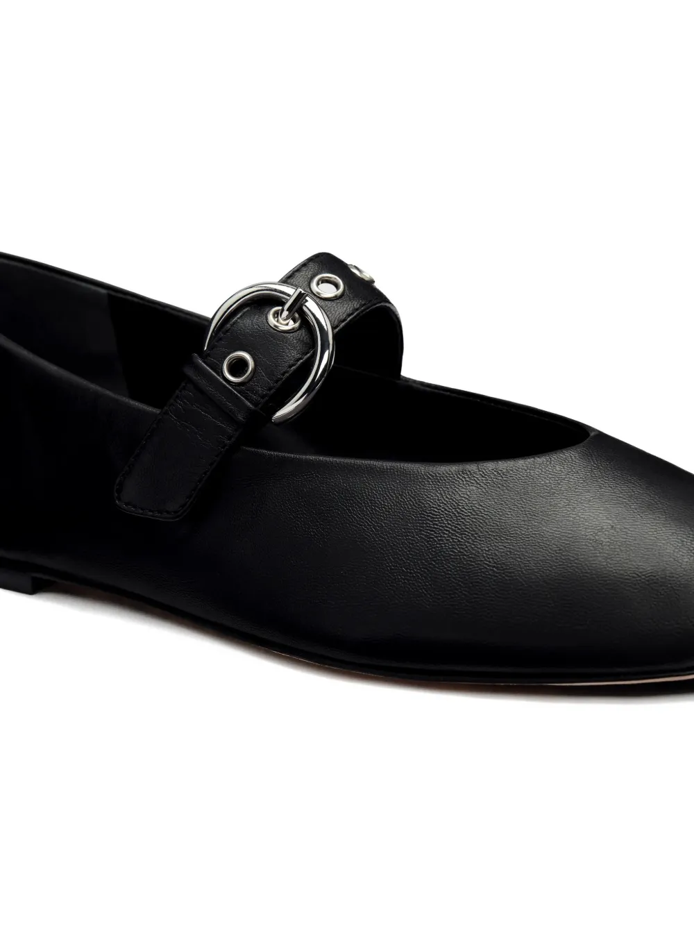  Reformation Bethany Adjustable-buckle Ballet Flat - Black 
