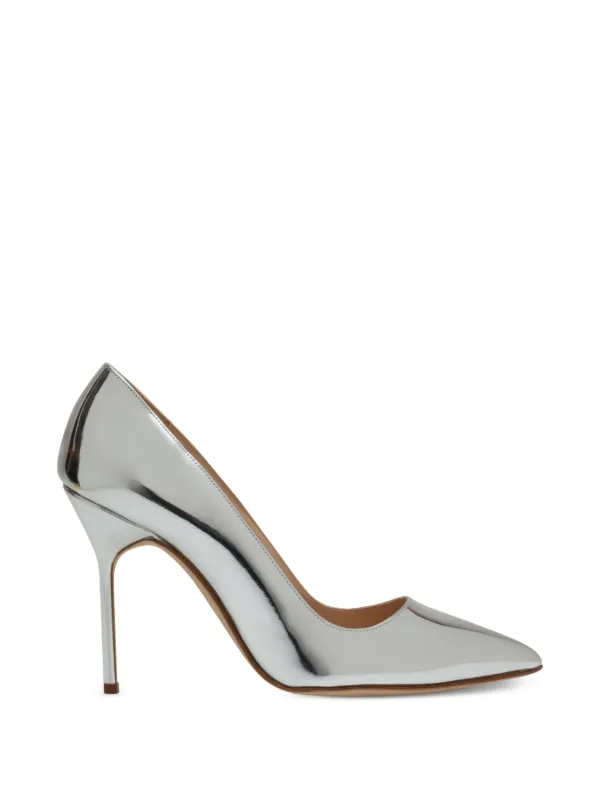 Manolo Blahnik ポインテッドトゥ パンプス | シルバートーン