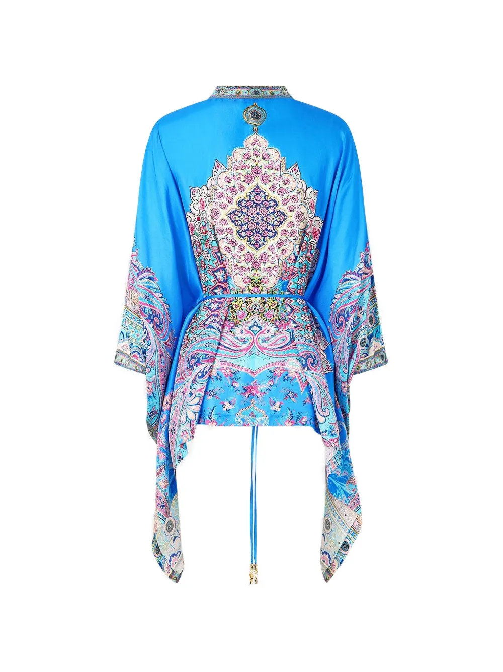  Camilla Button Scarf Blouse - Blue 