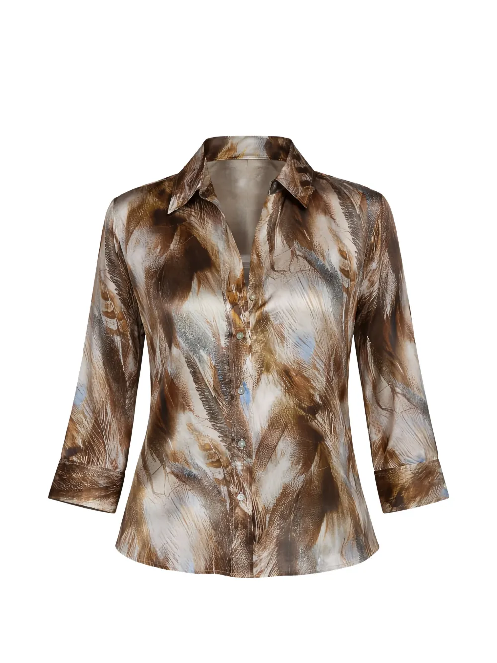 L'Agence three-quarter-sleeve shirt - Marrone