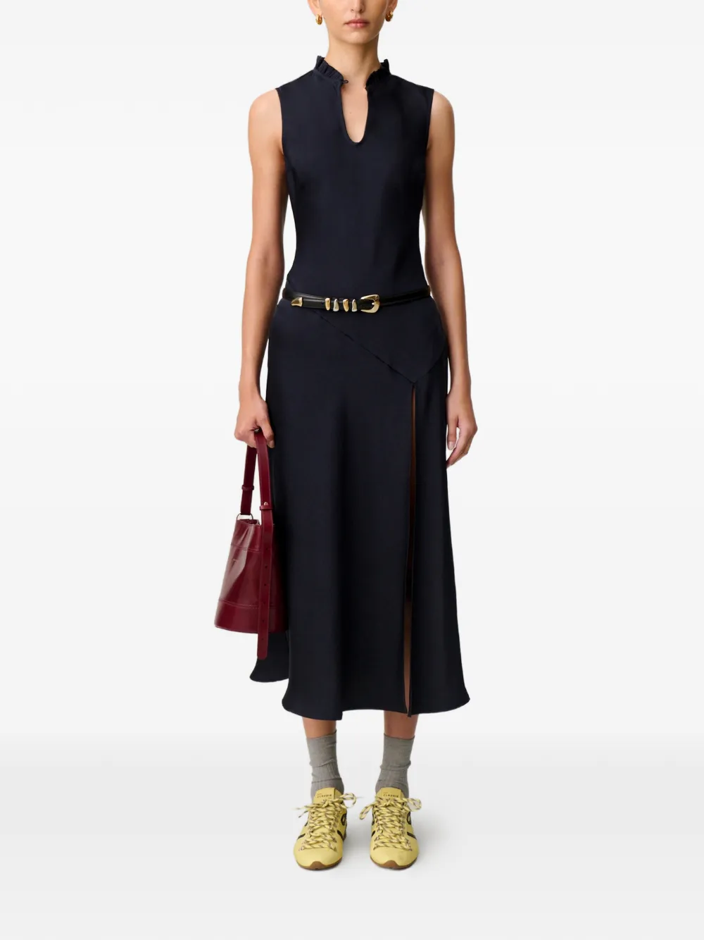 Claudie Pierlot Flowy midi-jurk Blauw