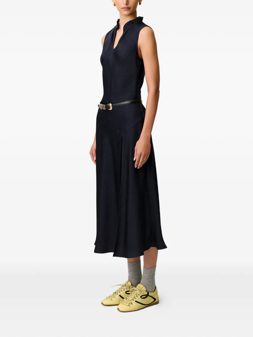 Claudie Pierlot Flowy midi-jurk Blauw