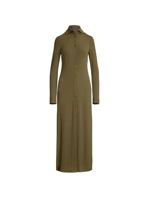Ralph Lauren Collection Buttoned Shirt Dress in Green