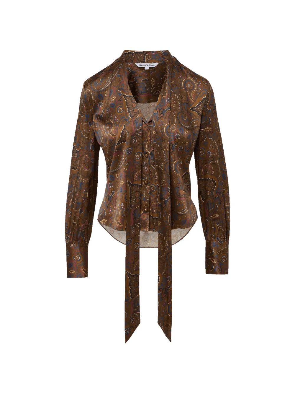 Veronica Beard Francine paisley tie-neck blouse - Marrone
