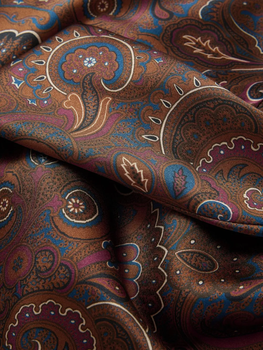  Veronica Beard Francine Paisley Tie-neck Blouse - Brown 