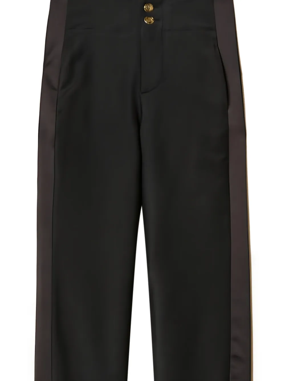 TWINSET Satijnen broek met zijstreep Zwart