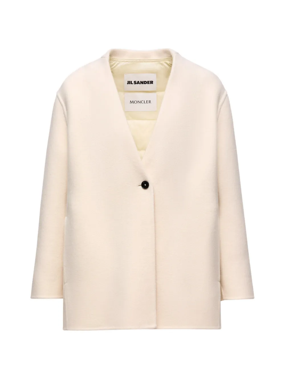 Moncler x Jil Sander Mantel mit Knöpfen - Weiß