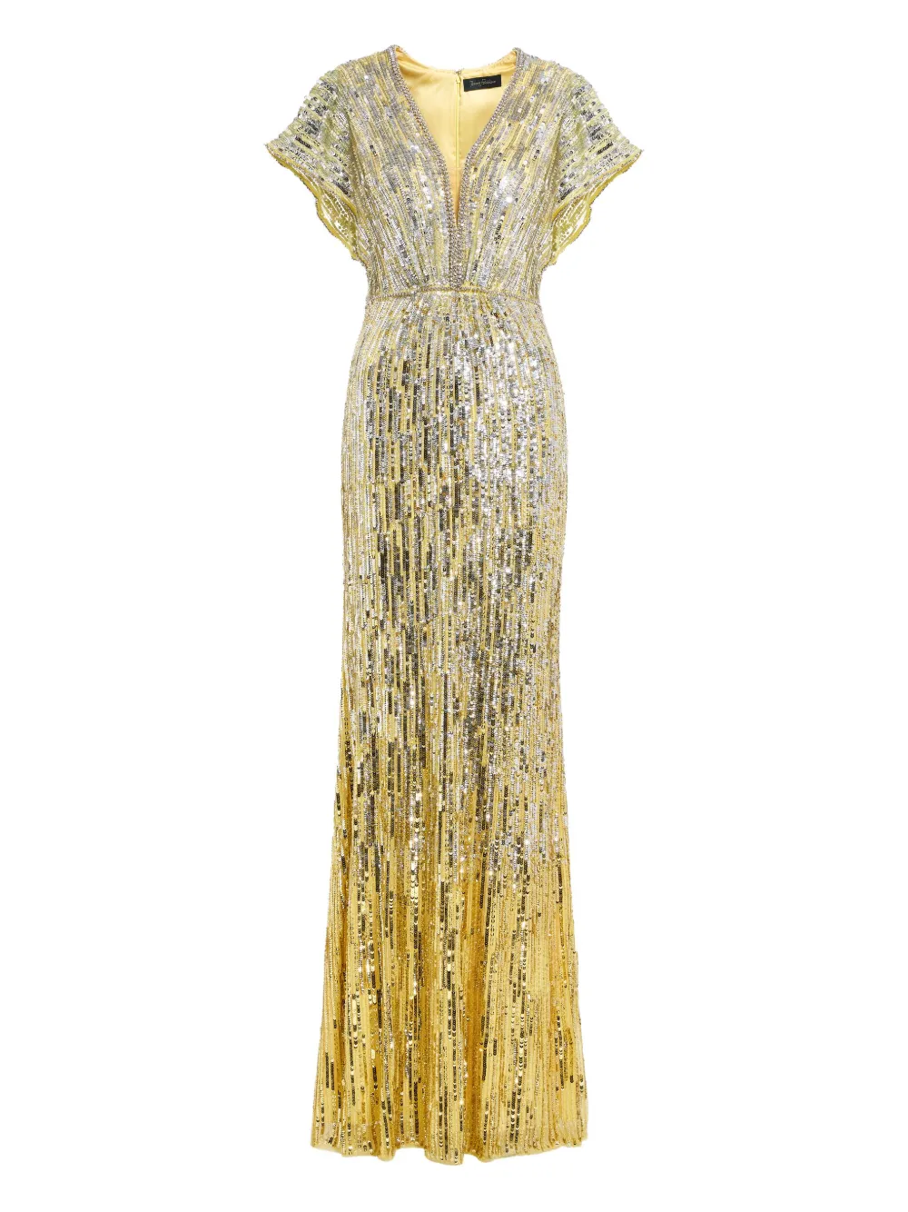 Jenny Packham Dusk v-neck embellished maxi dress - Oro