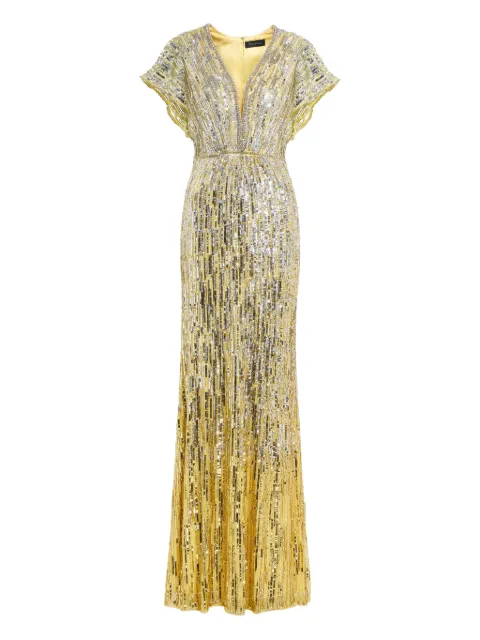 Jenny Packham Dusk v-neck embellished maxi dress