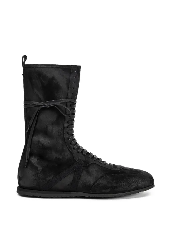Ann Demeulemeester Fides Lace-up Suede Sneakers in Black