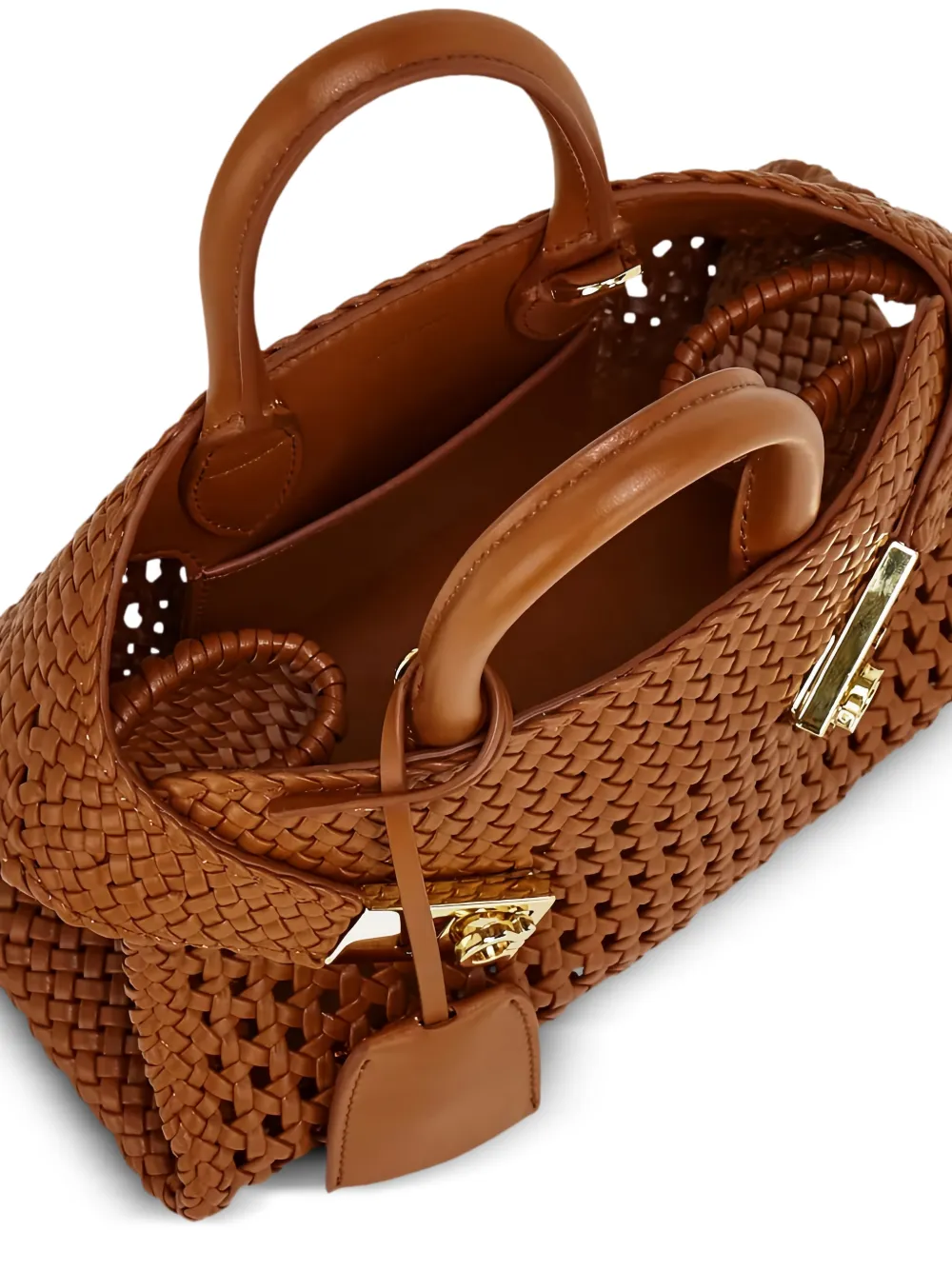 Ferragamo XS Hug geweven shopper Bruin