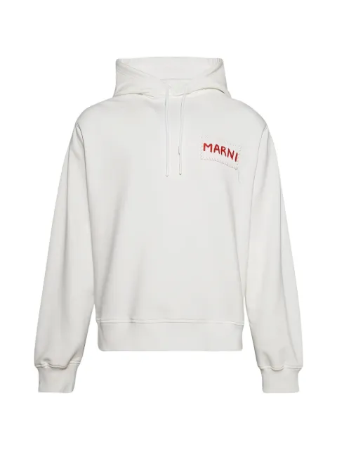 Marni logo-patch hoodie