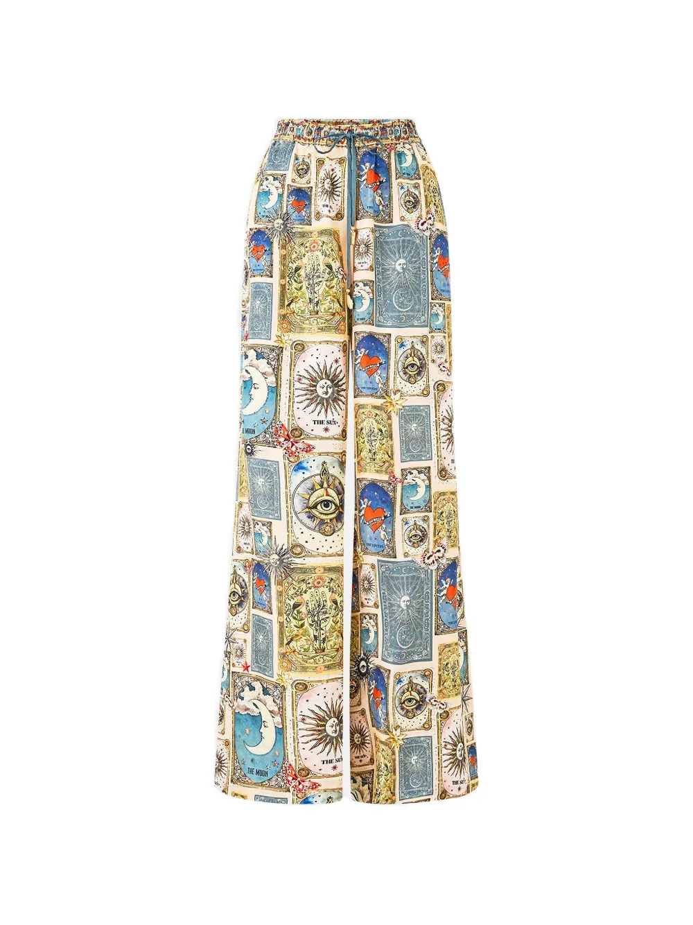 Camilla drawstring printed pants - Toni neutri