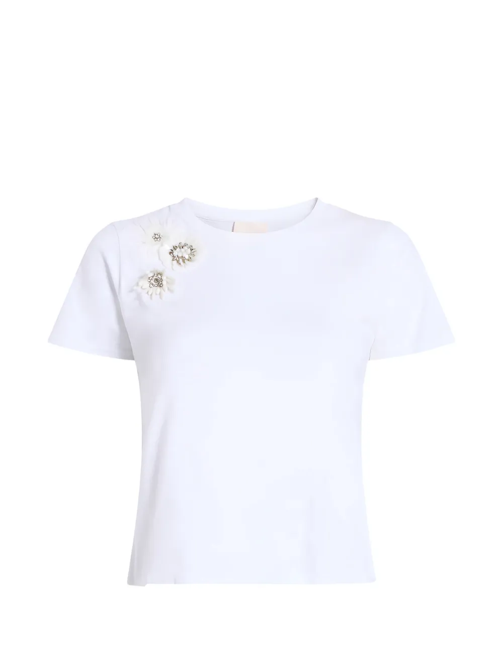 Cinq A Sept flower-appliqué T-shirt - Bianco