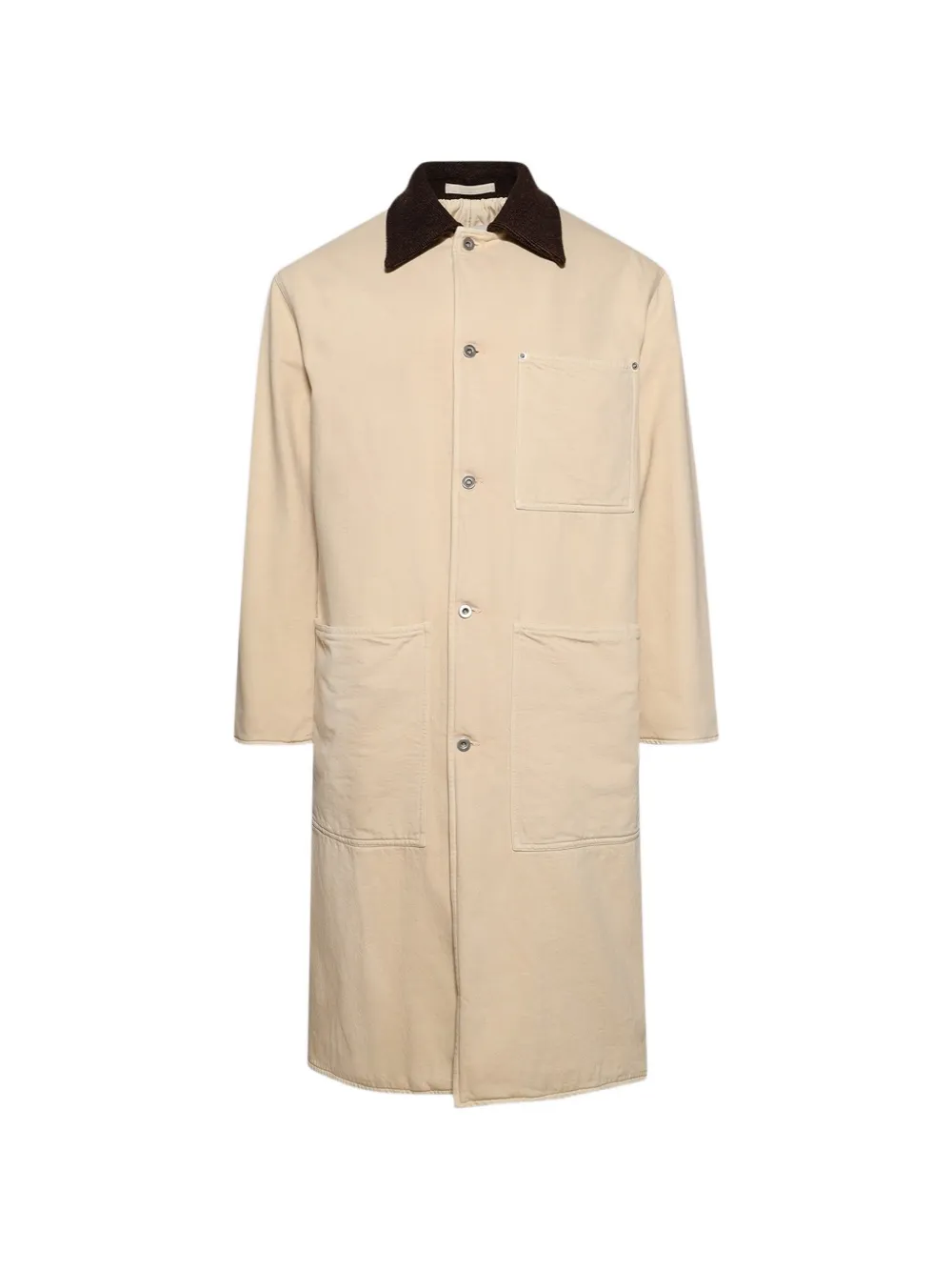 Jil Sander Sport 99 patch-pocket corduroy-collar coat - Neutrals