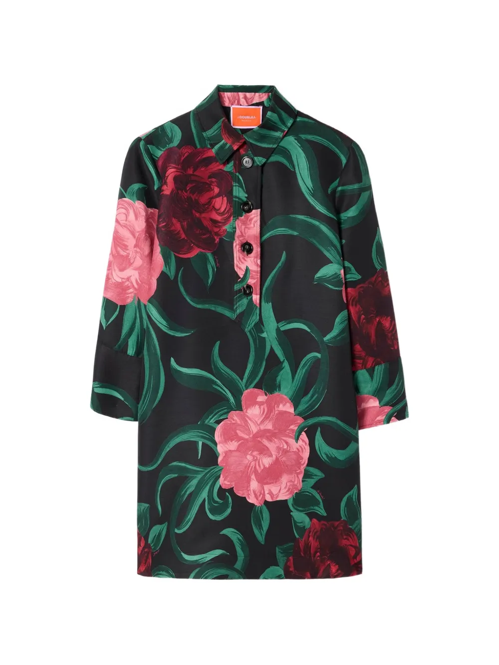 La DoubleJ Artemis floral mini dress - Nero