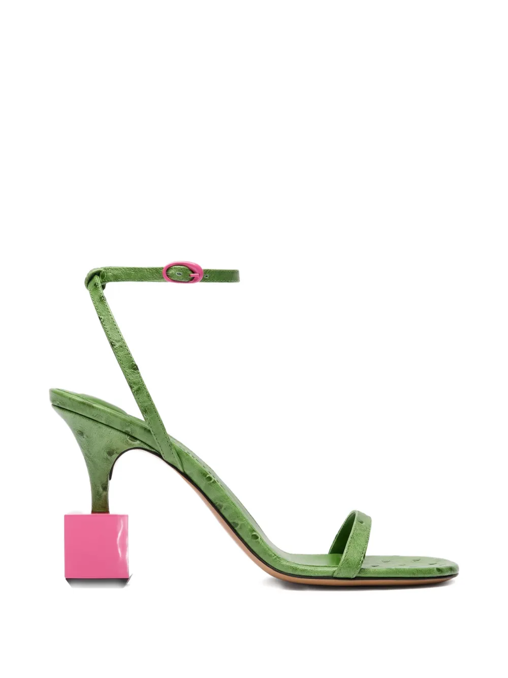 Jacquemus The Bisou cube-heel sandals Groen