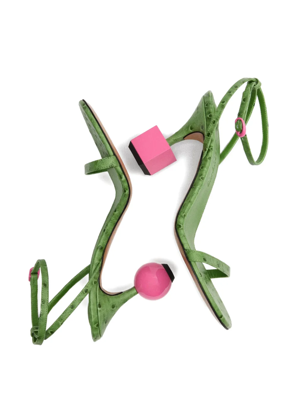 Jacquemus The Bisou sandalen met kubusvormige hak Groen