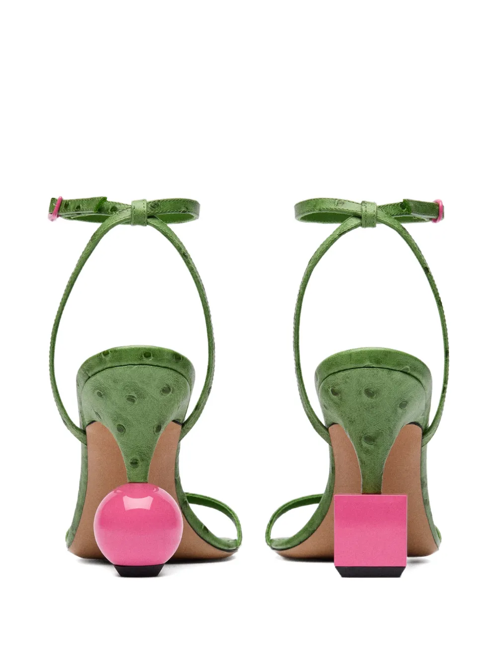 Jacquemus The Bisou sandalen met kubusvormige hak Groen