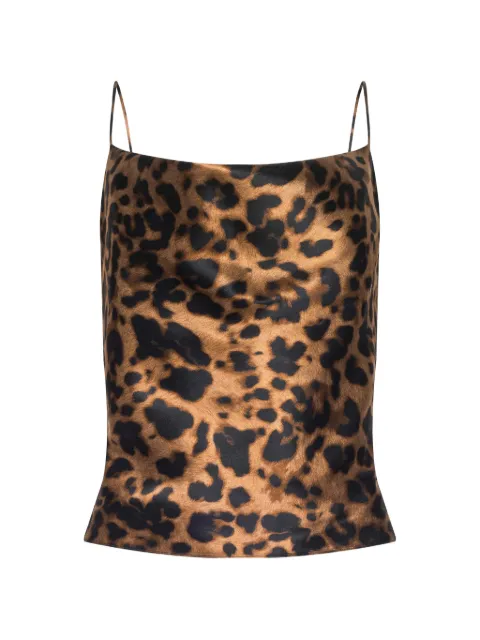 L'Agence Calista cowl-neck animal-print top