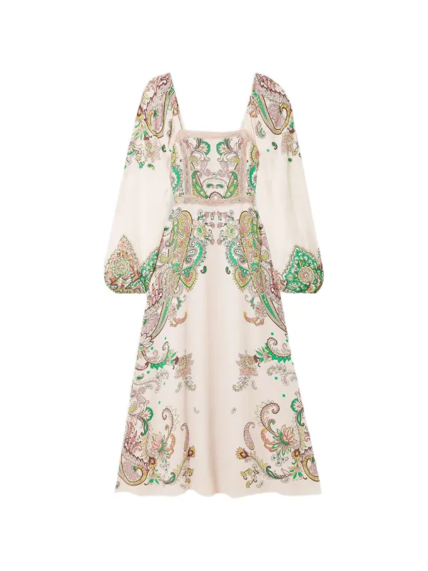 Etro Floral Print Dress in Neutrals
