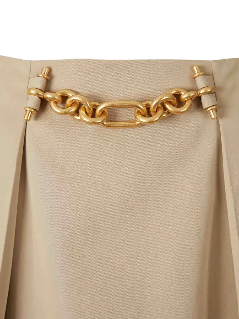 Balmain Mini-plooirok met ketting Beige