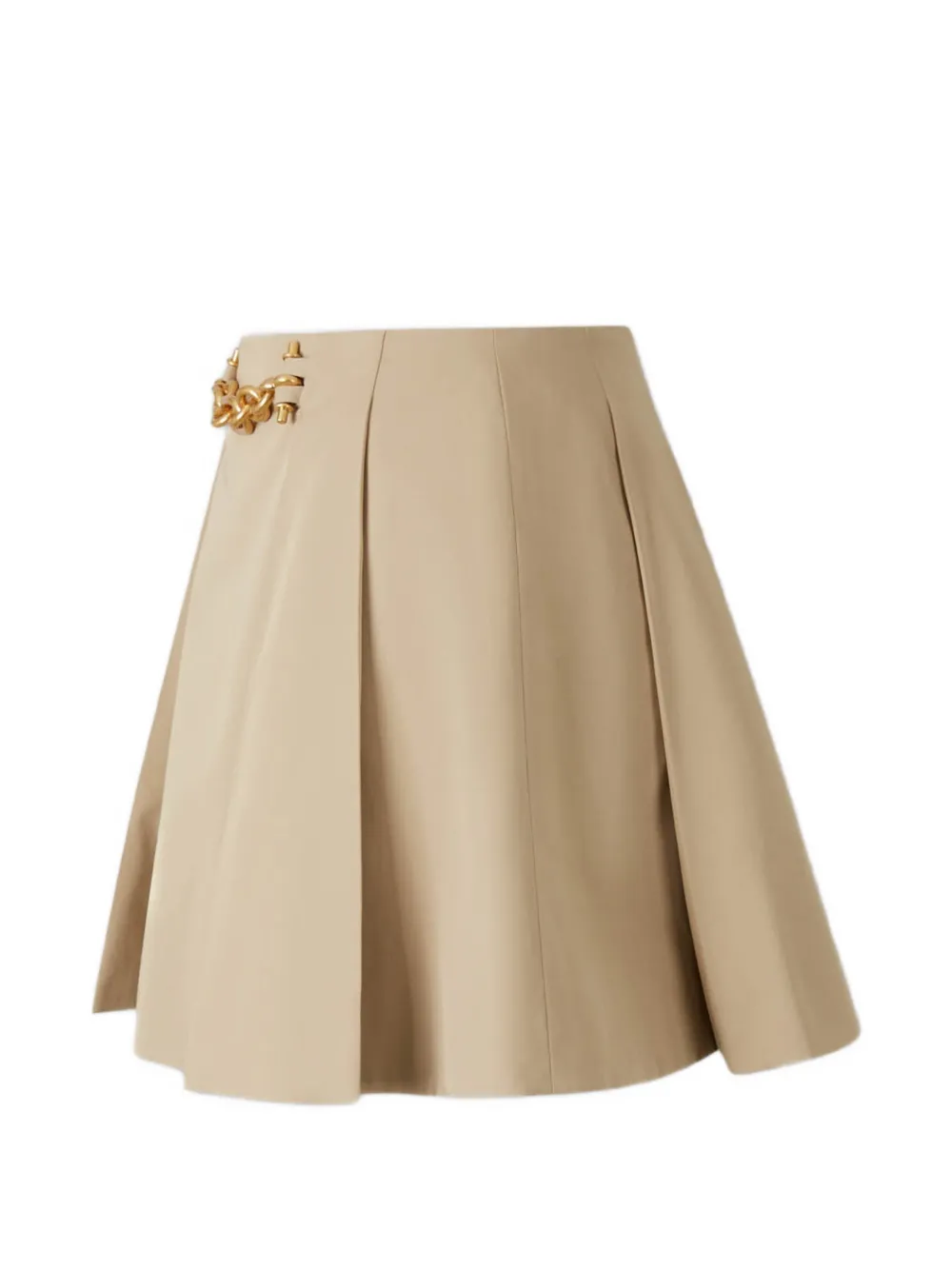  Balmain Chain Pleated Mini Skirt - Neutrals 