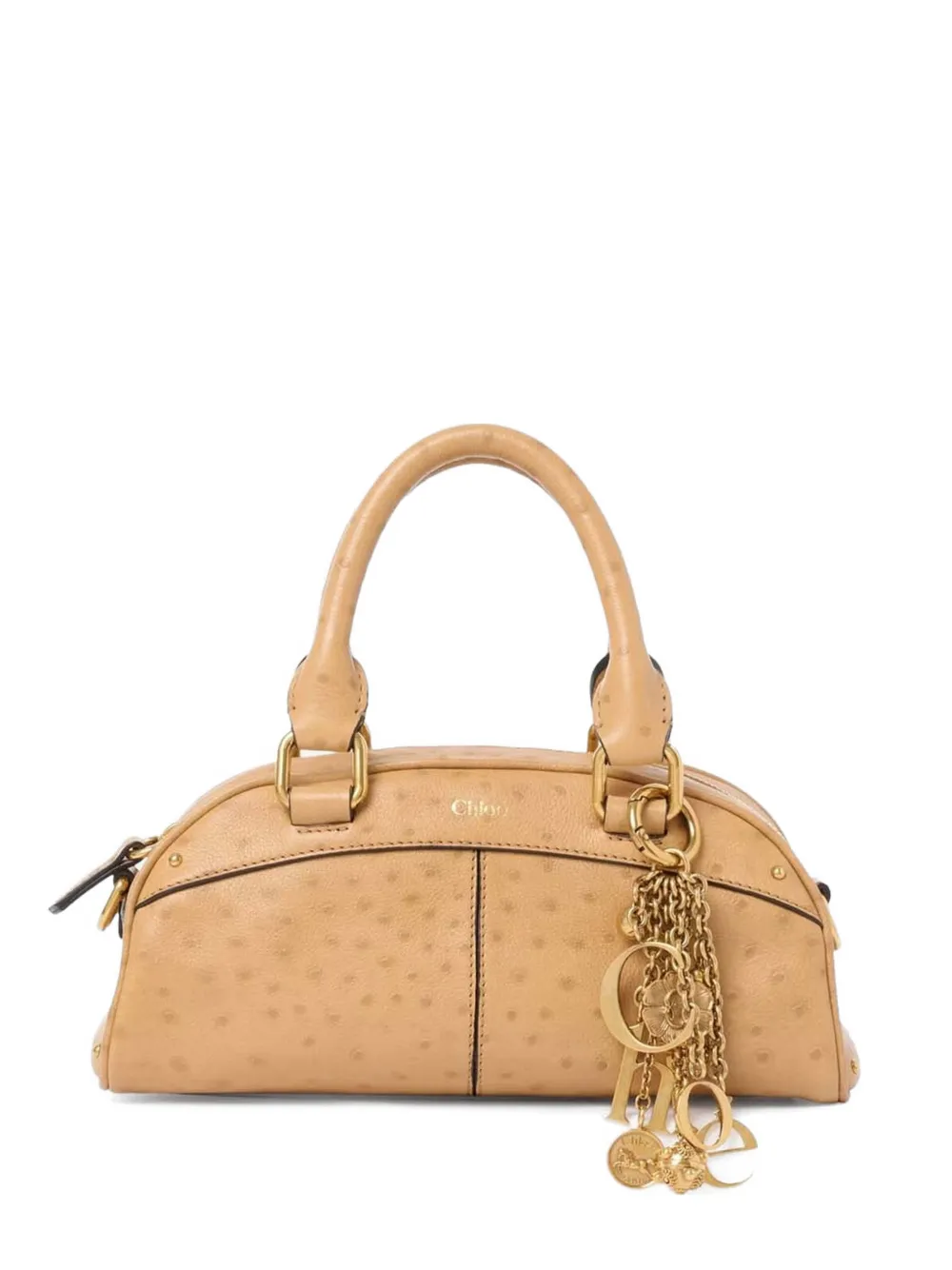 Chloé Ostrich-effect charm-embellishment satchel - Toni neutri