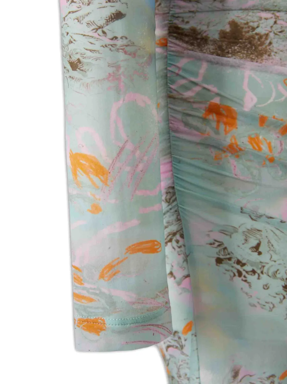Off-White Jurk met ruches Groen