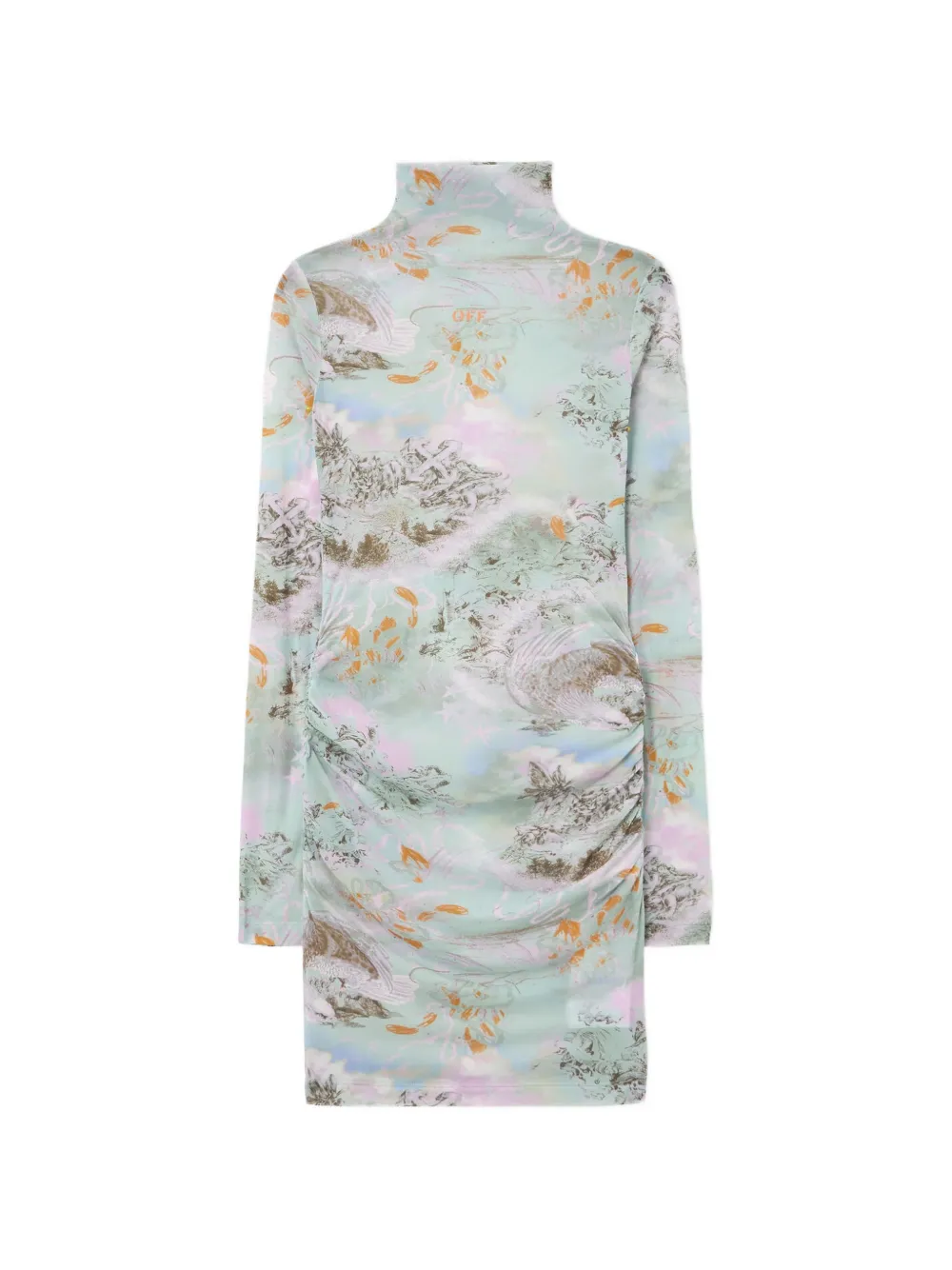 Off-White ruched-detail dress - Verde
