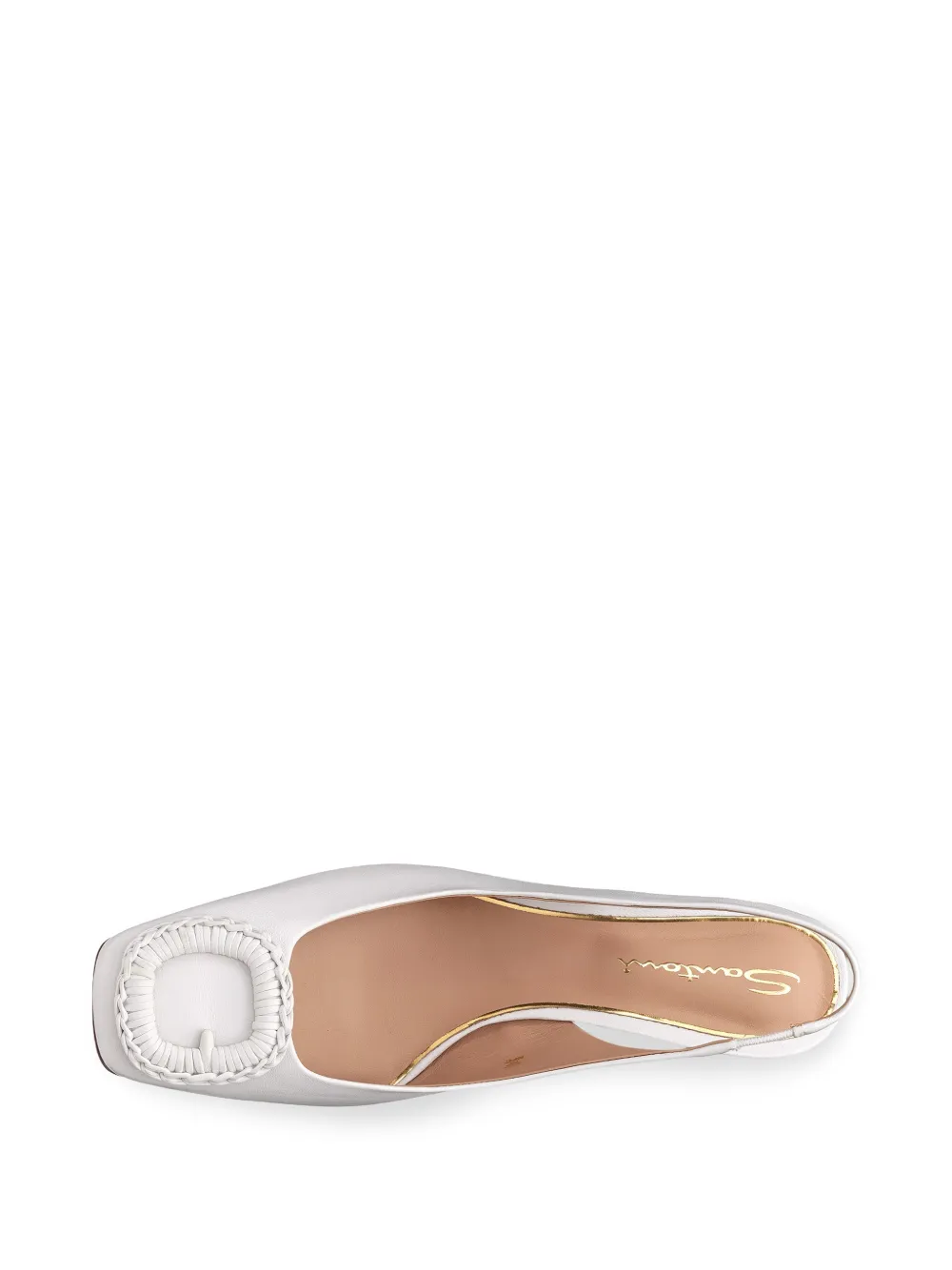 Santoni Slingback pumps met gesp Wit