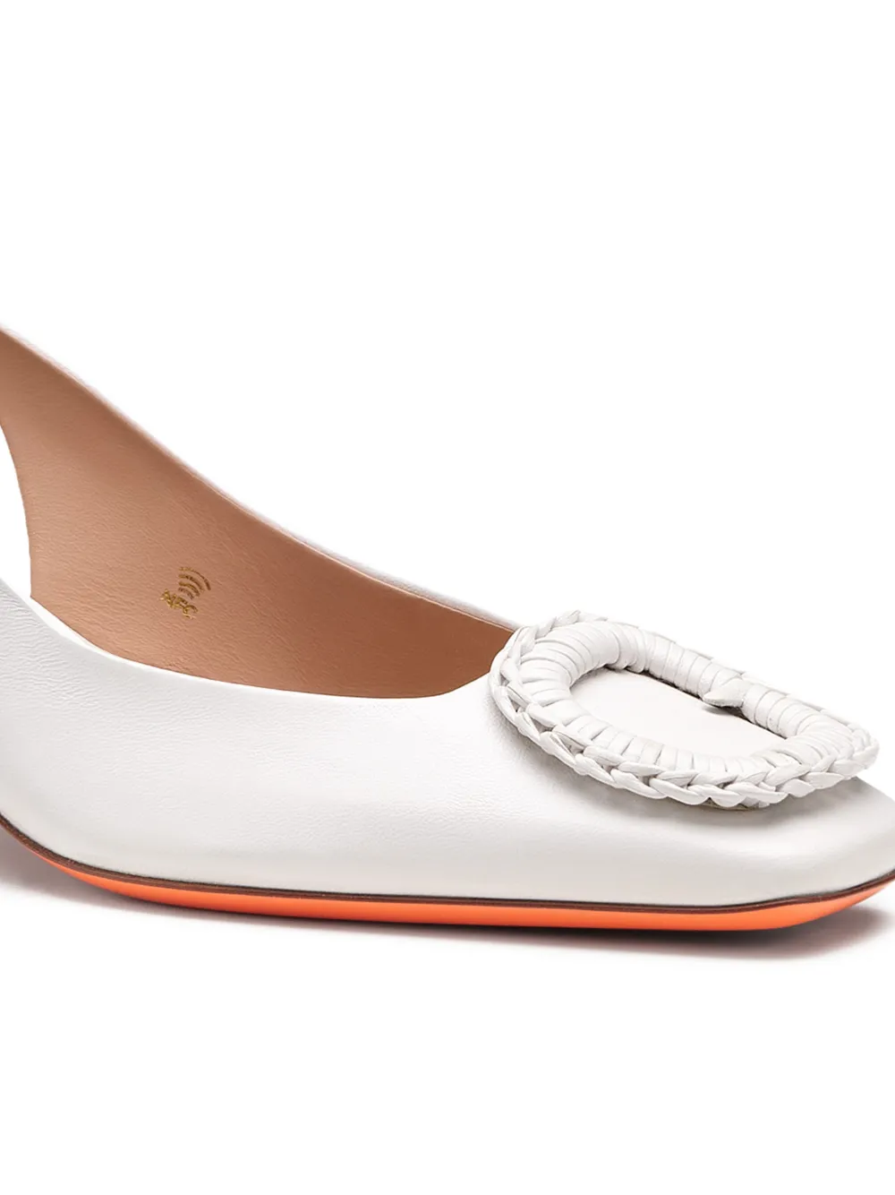 Santoni Slingback pumps met gesp Wit